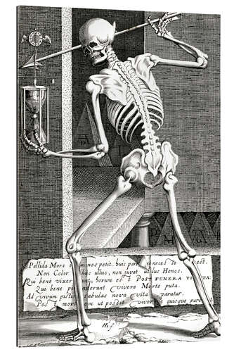 Stampa su plexi-alluminio Skeleton with hourglass