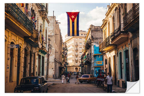 Selvklebende plakat A Cuban flag with holes