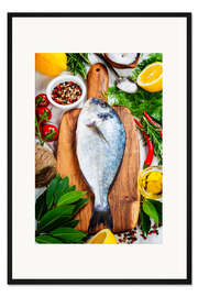 Gerahmter Kunstdruck Frische Dorade