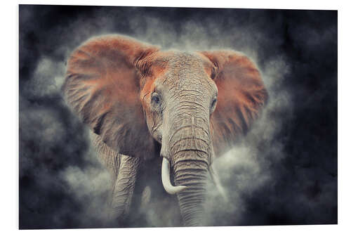 PVC print Elephants in the national park of Kenya