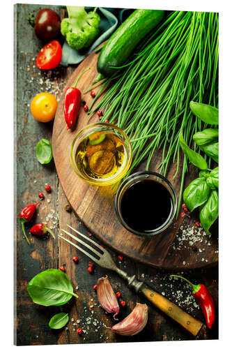 Acrylic print Healthy bio vegetables and spices