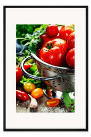 Gerahmter Kunstdruck Tomaten im Sieb