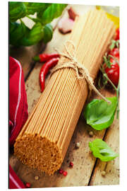 Magnettafel Vollkorn-Spaghetti mit Zutaten