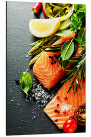 Magnettafel Lachsfilet mit Gewürzen