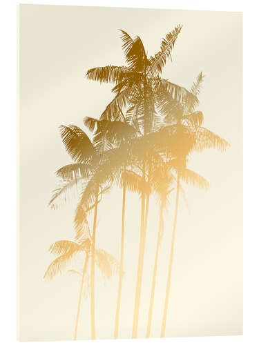 Acrylic print Golden palm trees