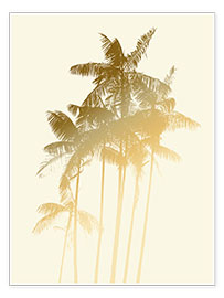 Poster Golden palm trees