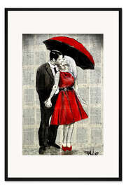 Gerahmter Kunstdruck Sie trug rot