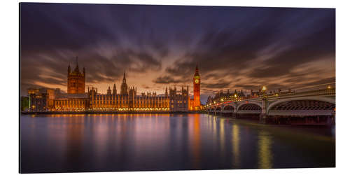 Aluminium print London sunset