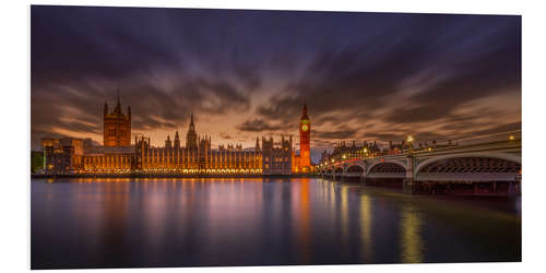 Foam board print London sunset