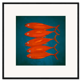 Gerahmter Kunstdruck Rote Fische