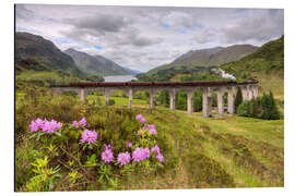 Print på aluminium Glenfinnan Viaduct in Scotland with Jacobite Steam Train