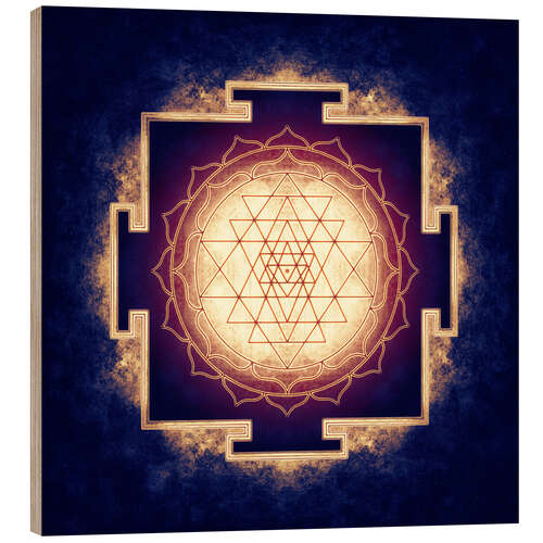 Cuadro de madera Sri Yantra IX