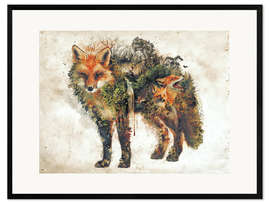 Kunsttryk i ramme Surreal Fox Nature