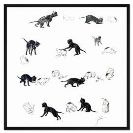 Gerahmter Kunstdruck Die Katzen I