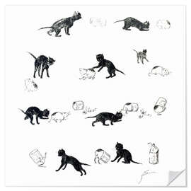 Sticker mural Les chats I