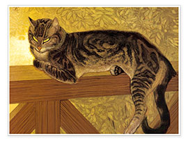 Wandbild Sommer Katze auf einem Zaun - Théophile-Alexandre Steinlen