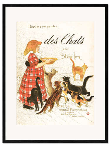 Impressão artística com moldura Des Chats
