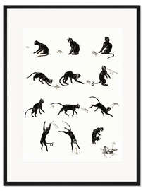 Gerahmter Kunstdruck Die Katze und der Frosch