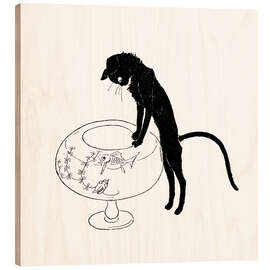 Wood print Cats: Pictures without Words