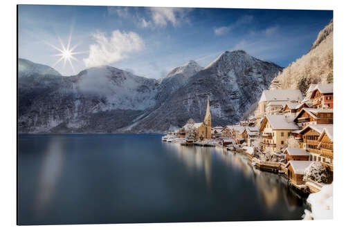 Aluminium print Hallstatt in Austria, Winter