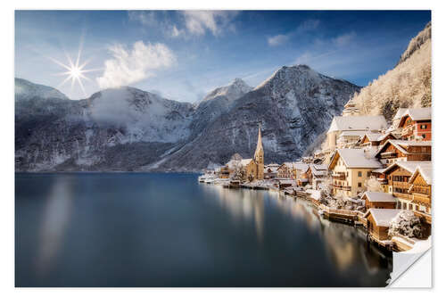 Vinilo para la pared Hallstatt in Austria, Winter