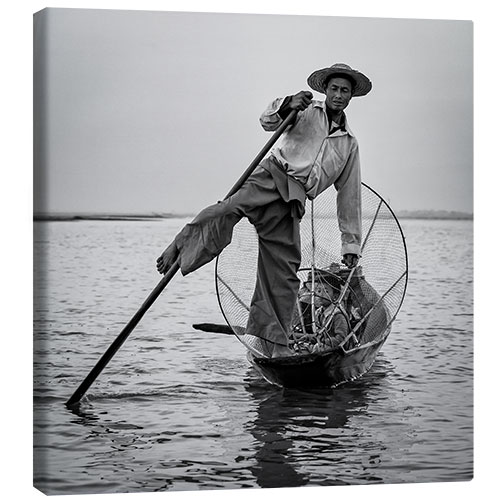 Canvas print Fisherman in Myanmar