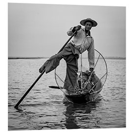 Hartschaumbild Einbeinfischer auf dem Inle See