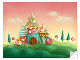 Sticker mural Cupcake houses