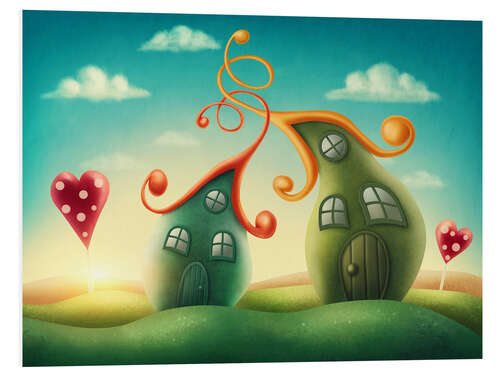 Quadro em PVC Illustration of magic houses