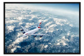 Gerahmter Kunstdruck BA Airbus A380