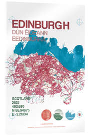 Acrylic print Edinburgh city map