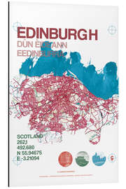 Magnettafel Edinburgh Karte Stadtmotiv