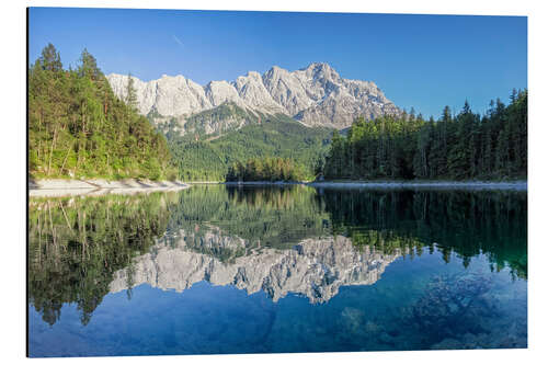 Tableau en aluminium Lac d'Eibsee avec la Zugspitze