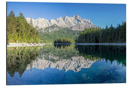 Aluminiumtavla Lake Eibsee with Mount Zugspitze