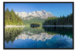 Gerahmter Kunstdruck Eibsee mit Zugspitze