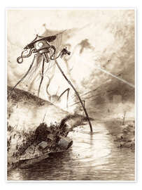Póster  Martian Fighting Machine in the Thames Valley - Henrique Alvim Correa