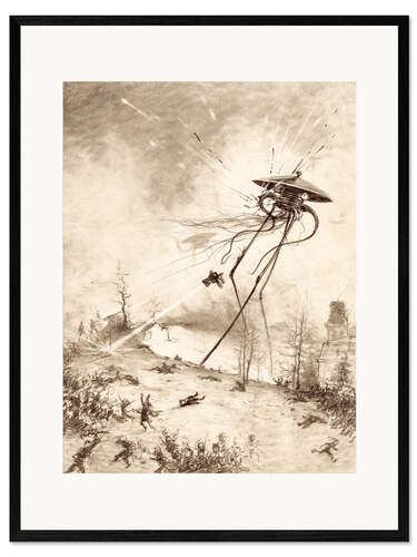 Kehystetty taidepainatus Martian Fighting Machine Hit by Shell