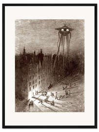 Gerahmter Kunstdruck Marsianer betrachten betrunkene Menge