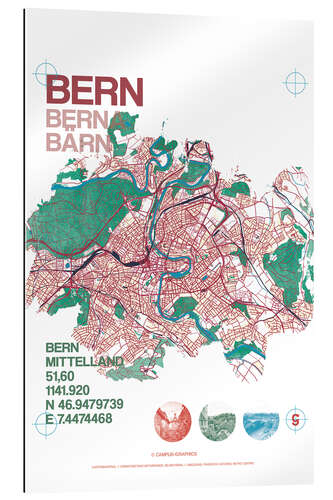 Galleriataulu City motif Bern card