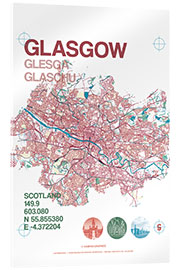 Cuadro de metacrilato Glasgow city map