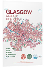 Foam board print Glasgow city map