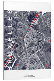 Magnettafel Bruxelles Karte Mitternacht (Brüssel)