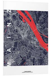 Stampa su PVC Mainz city map midnight