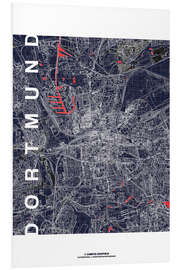 Stampa su PVC City of Dortmund Map midnight