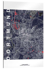 Galleritryck City of Dortmund Map midnight