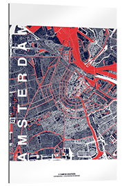 Gallery print City of Amsterdam Map midnight