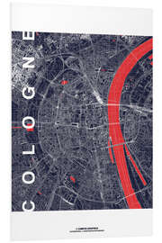 PVC print City of Cologne Map midnight