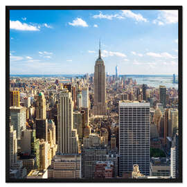 Gerahmter Kunstdruck Manhattan Sklyine mit Blick auf das Empire State Building