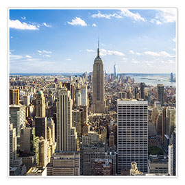 Poster Manhattan Sklyine mit Blick auf das Empire State Building