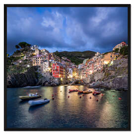 Gerahmter Kunstdruck Riomaggiore am Cinque Terre,  La Spezia Provinz, Italien